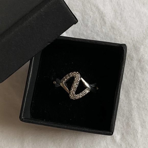 VTG Silver CZ Diamond Wave Ring - Picture 4 of 5